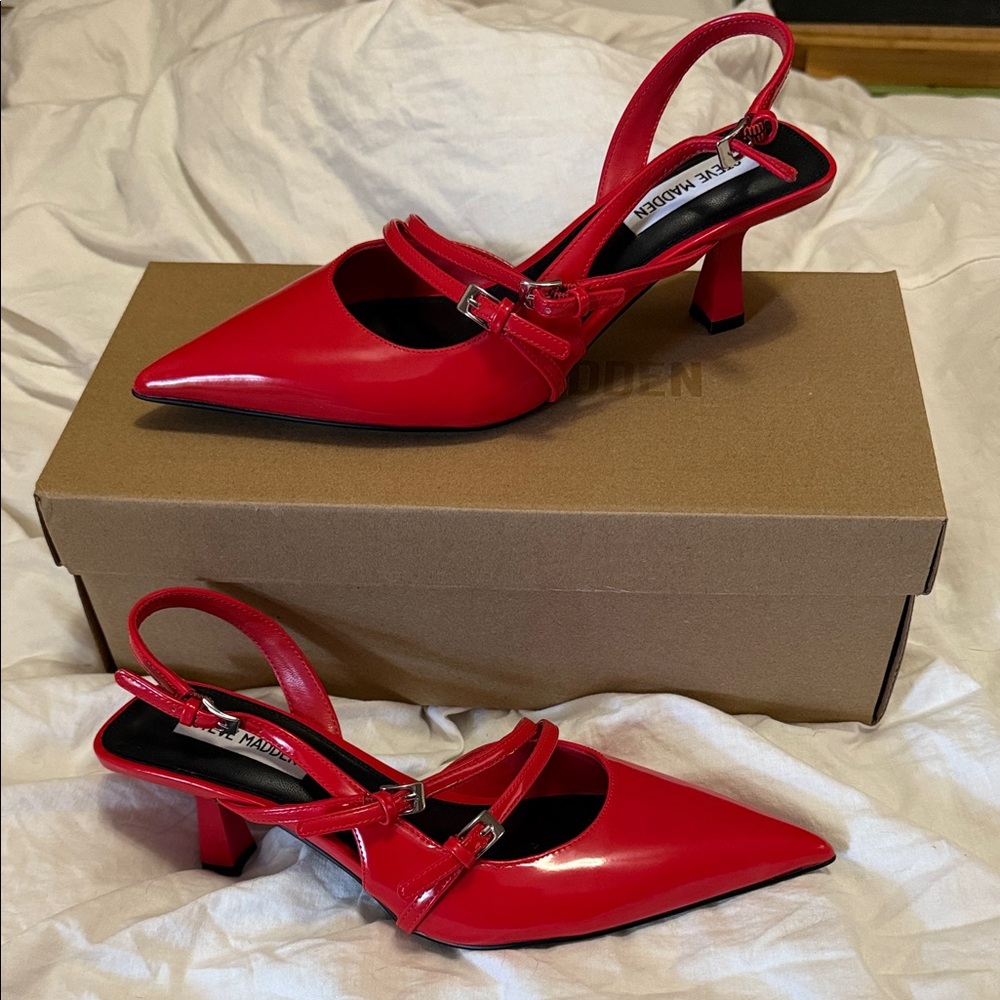 Red Slingback Heels - Mayne style Steve Madden